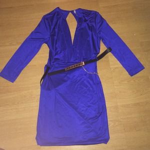 Blue belt dress