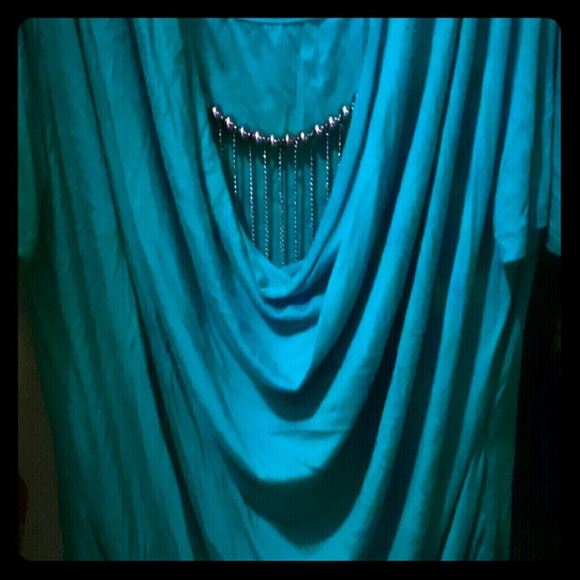 Turquoise Club Shirt with Chain Detail