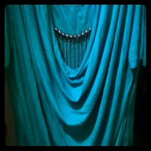 Turquoise Club Shirt with Chain Detail