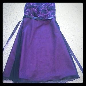 Sheer bottom purple dress