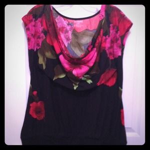 Lane Bryant Floral cowl neck shirt. Size 14/16