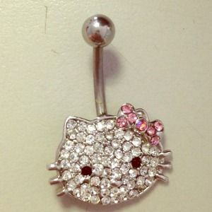 Swarovski Crystal Hello Kitty Belly Button Ring