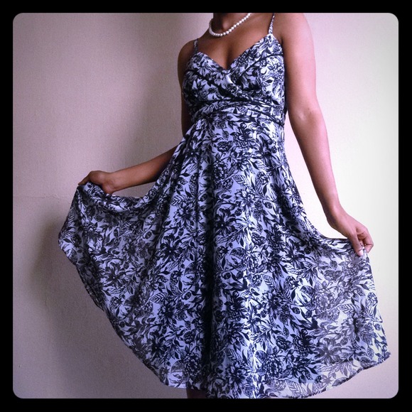 "White house| black market" black and white dress