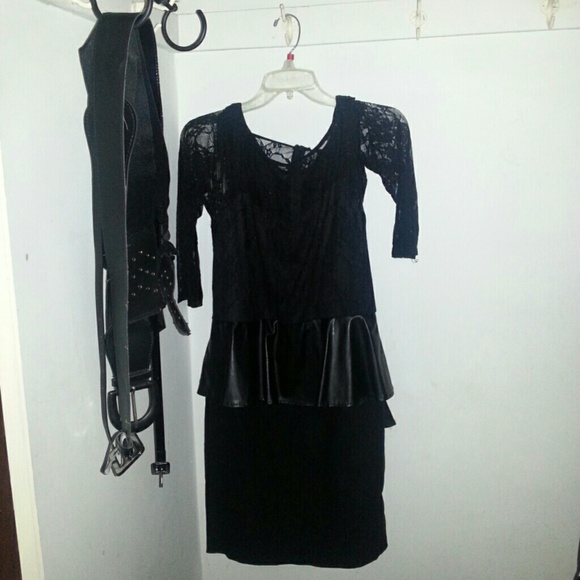 Black peplum dress