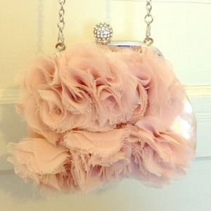 Light Pink floral evening bag