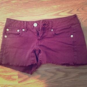 Maroon Denim Shorts (American eagle)