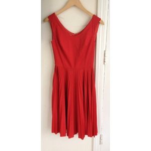 Vintage red gown with hand stitched details