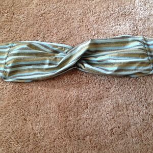 Gold, green bikini top