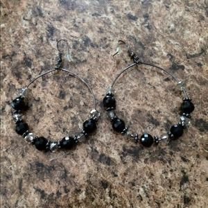 Black hoop earrings