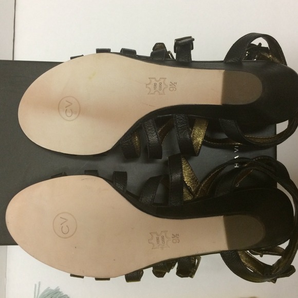 Cynthia Vincent Stina Strappy Wedge shoes Sz9.5 - Picture 4 of 4