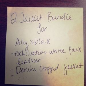 Two jacket bundle: white Xhiliration and denim