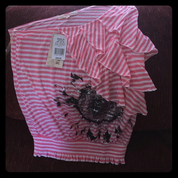 pink one shoulder top