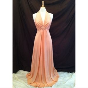 Hand-made vintage, halter top, v-neck gown