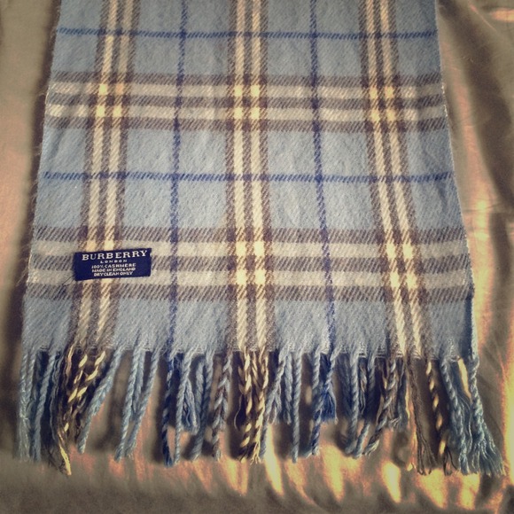 Blue BURBERRY scarf.