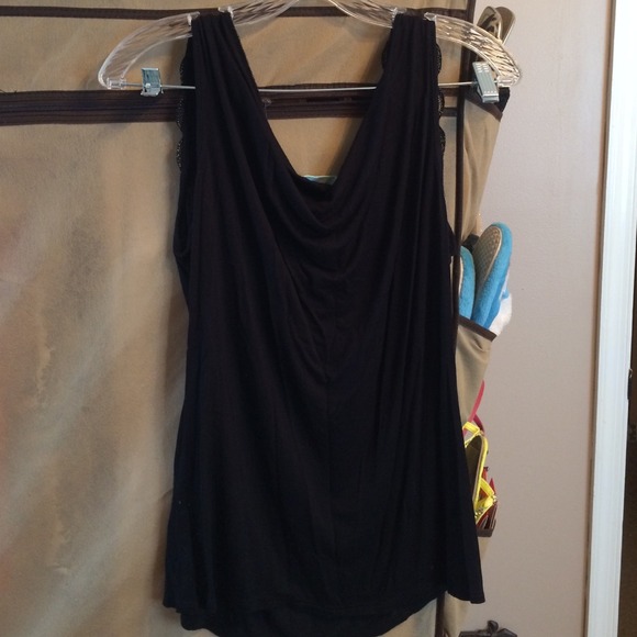 Pleione Black Tank with Beaded Embellished Straps - Picture 4 of 4