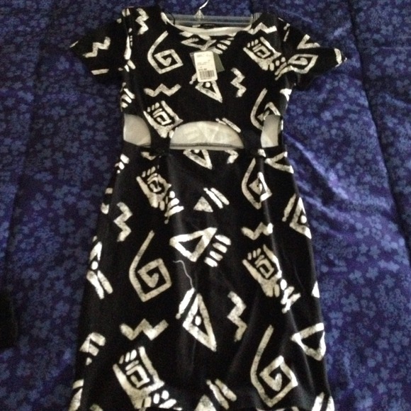Black and white tribal dress