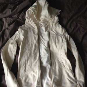 Cream lululemon hoodie jacket