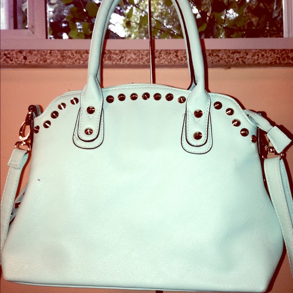 Mint green studded cross body.