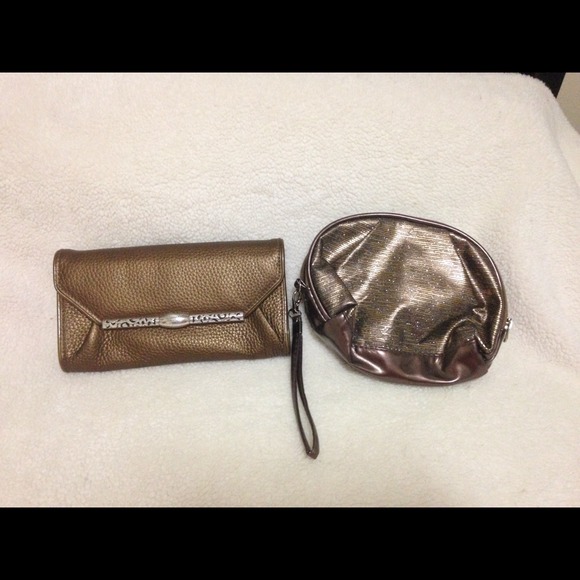 Taupe sparkly makeup bag. NWOT