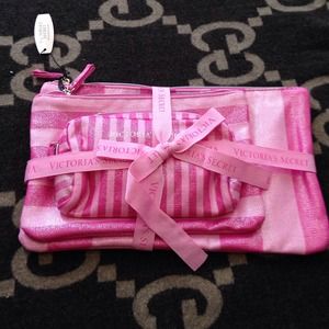 Victoria Secret 3 Piece Cosmetic Bag Set