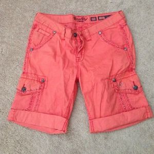 Miss me orange cargo shorts
