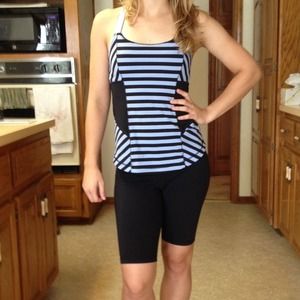 Lululemon: orchid & black striped, tank top