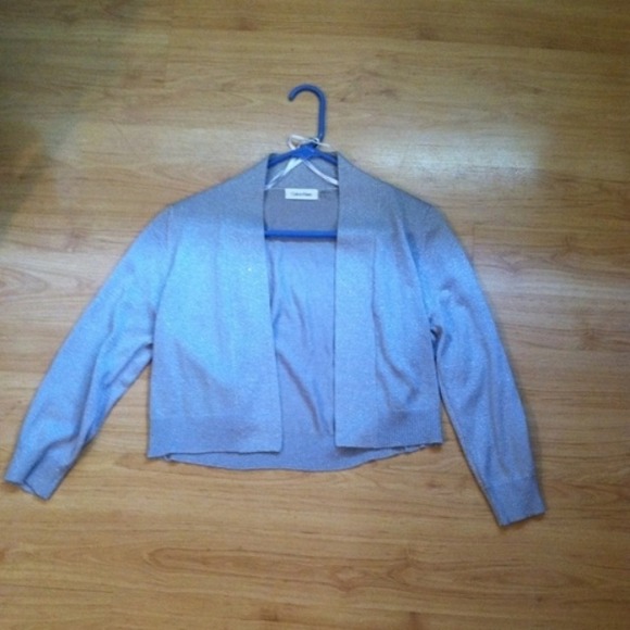 Light Grey/Silver Calvin Klein Shimmer Cardigan