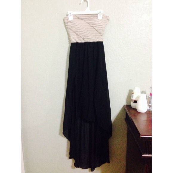 Nude high low dress
