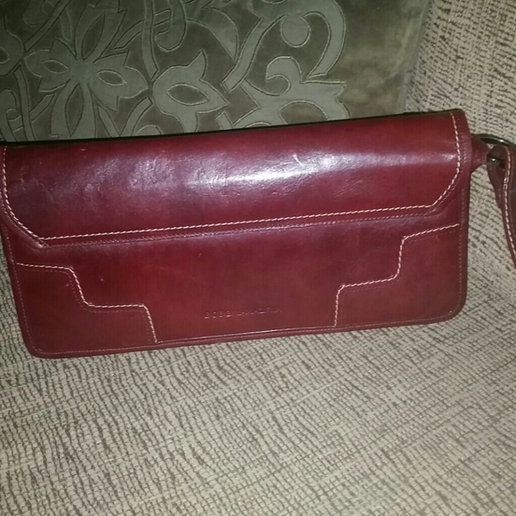BCBG Max Azria Cognac Leather Clutch - Picture 2 of 3