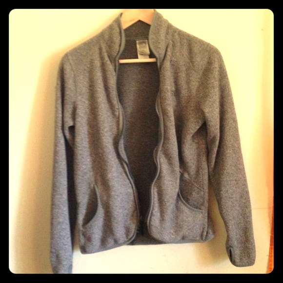 Grey northface zip up