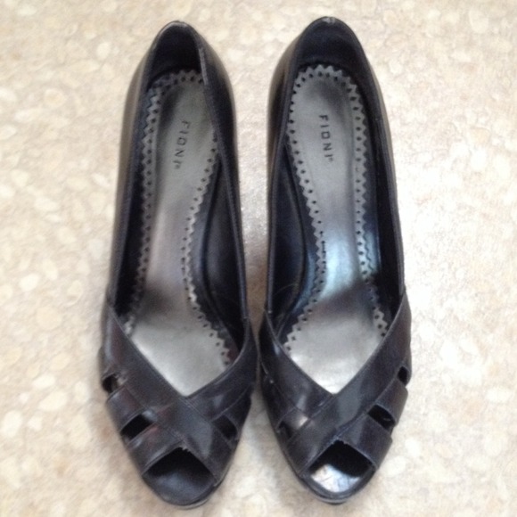 Dark grey sandaled heels