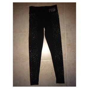 VS Pink leggings with rhinestones 💕