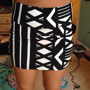 Black and white patterned skirt