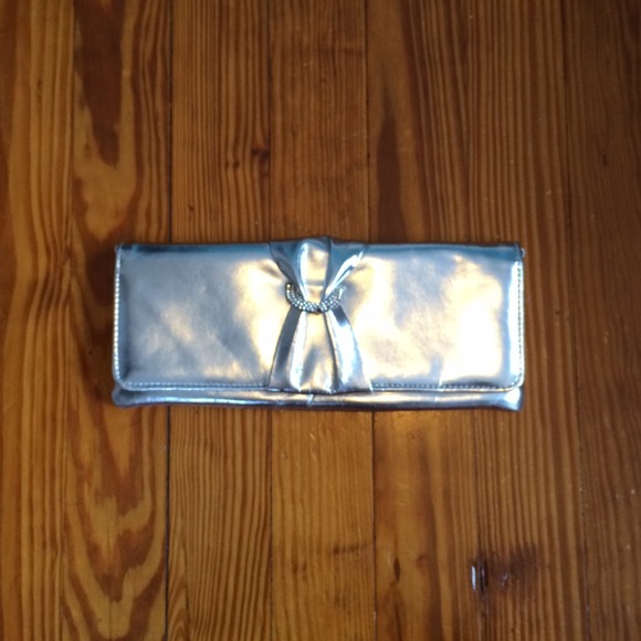 fancy silver clutch