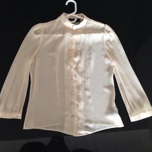 Cream, silk blouse
