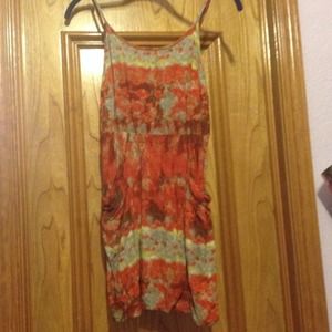 Forever 21 orange tie dye dress