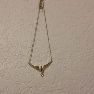 Gold spread eagle necklace