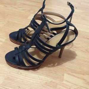 Black strappy heels