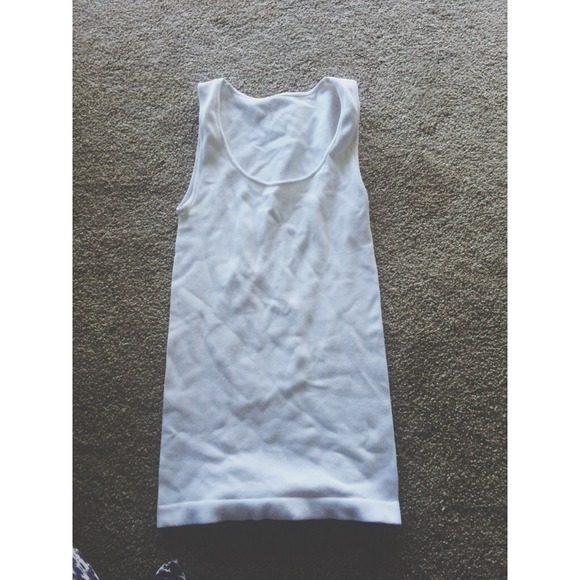White tight tank top
