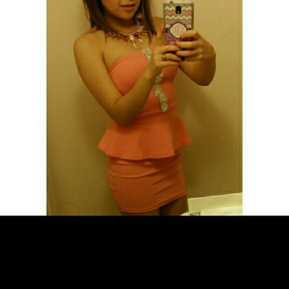 Charlotte Russe Dresses & Skirts - Coral peplum dress
