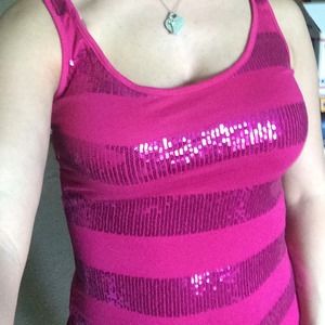 Daytrip xs pink sequin tank