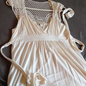 Forever 21 Crochet Back White Top