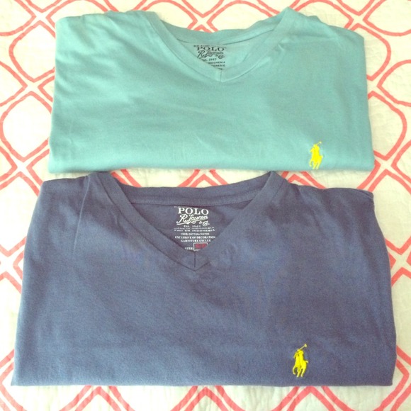 BUNDLE 2 POLO tees, mint blue, and grayish blue