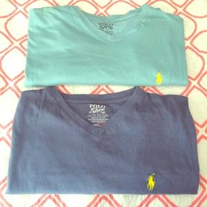 BUNDLE 2 POLO tees, mint blue, and grayish blue