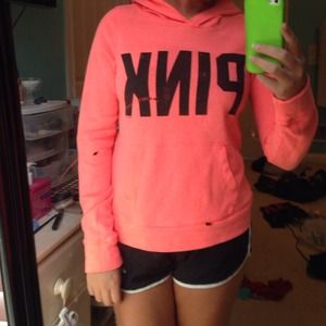 Bright orange sweatshirt