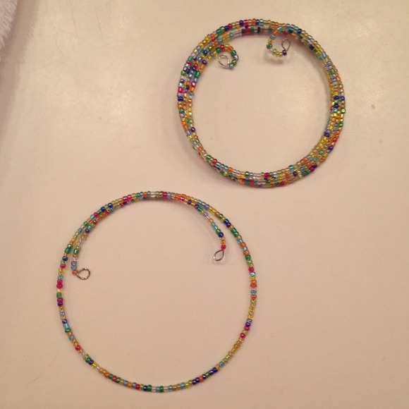 Rainbow Beaded Choker and Bracelet