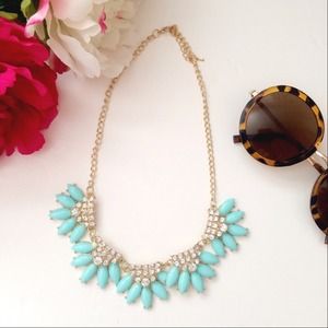 Light blue statement necklace