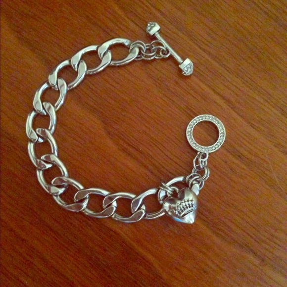 Res- Juicy Couture silver tone pave toggle bracket