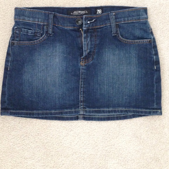 SOLD Ed Hardy Jean Skirt - Picture 2 of 4