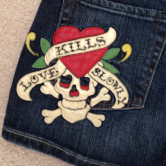 SOLD Ed Hardy Jean Skirt - Picture 4 of 4